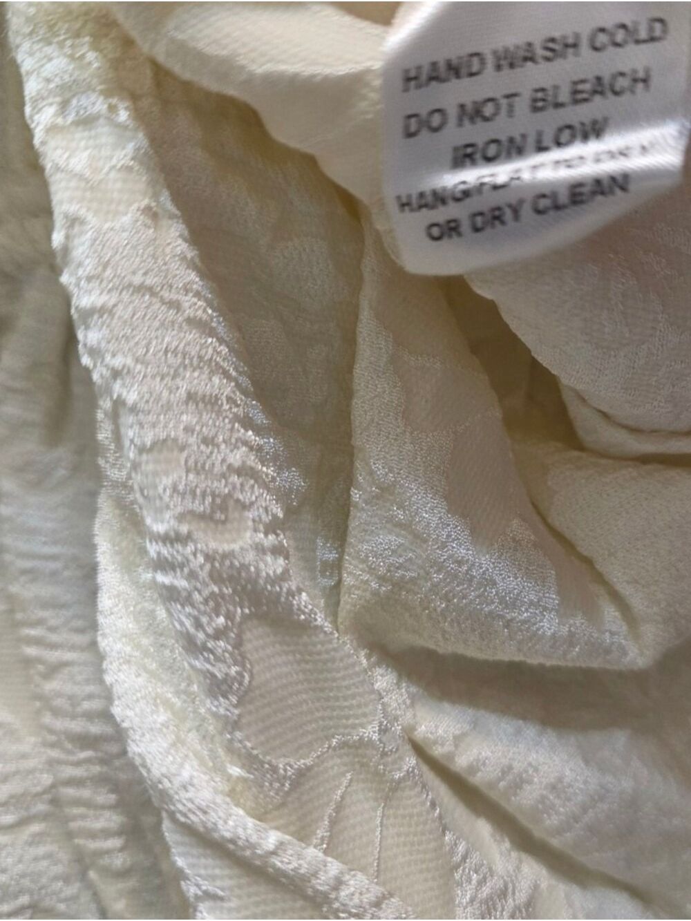 Oddi 3X Ivory Floral Jacquard Peplum Blouse Bow Puff Sleeve Cottagecore NWT - Picture 11 of 11